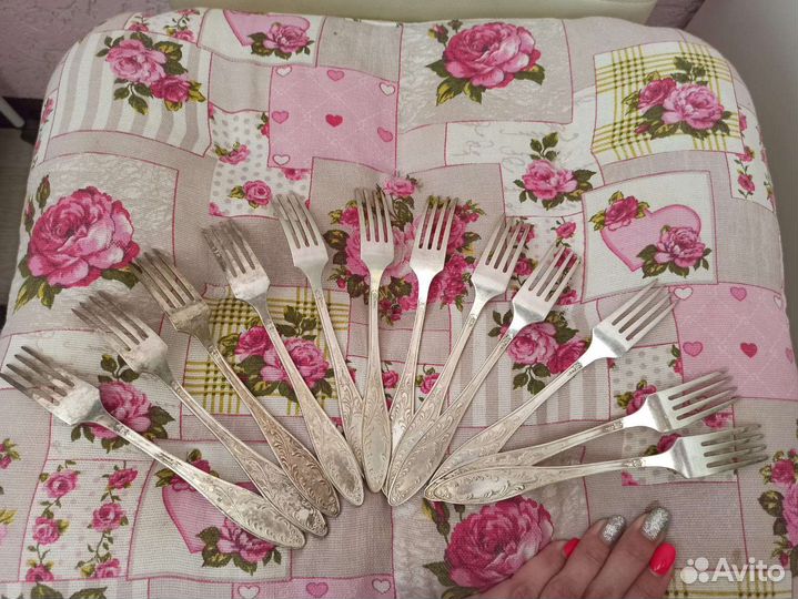 Мельхиор СССР вилки ложки чайные десертные