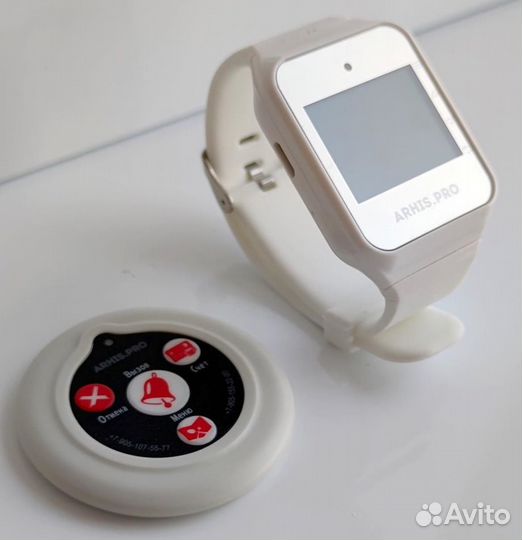 Комплекты вызова персонала: кнопка вызова и часы