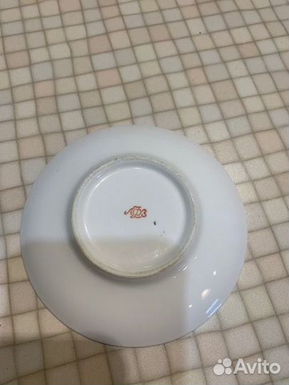 Кофейная пара лфз костяной фарфор СССР