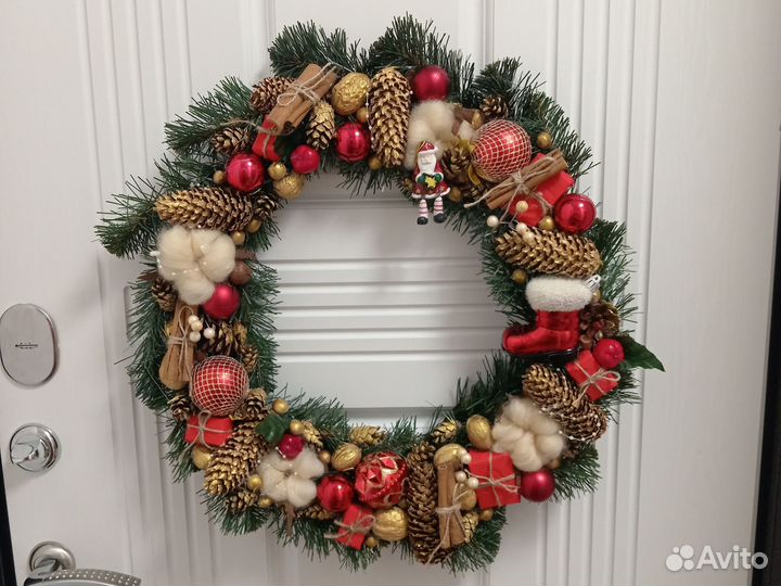 Новогоднее украшение на дверь