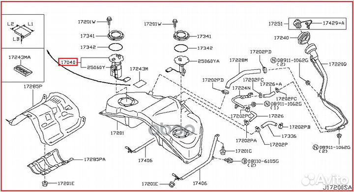 Насос топливный ORG 170401NC0C nissan