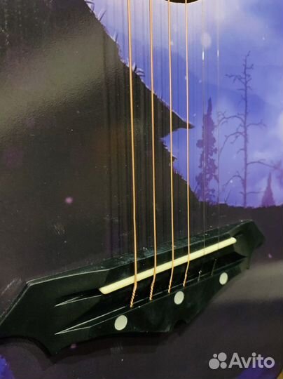 Акустическая Гитара с Принтом + Ремень