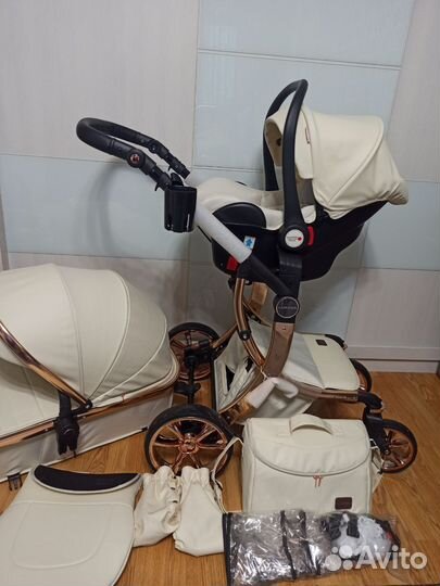 Детская коляска Luxmom 608 2в1, 3в1 эко кожа прем