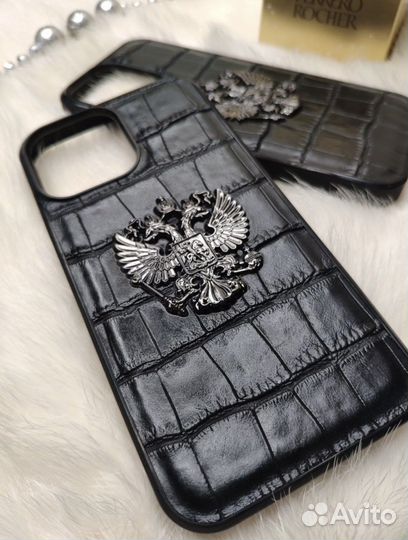 Чехол на iPhone 13 pro max кожаный