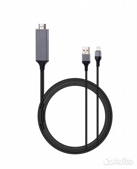 Кабель переходник для iPhone на hdmi и USB
