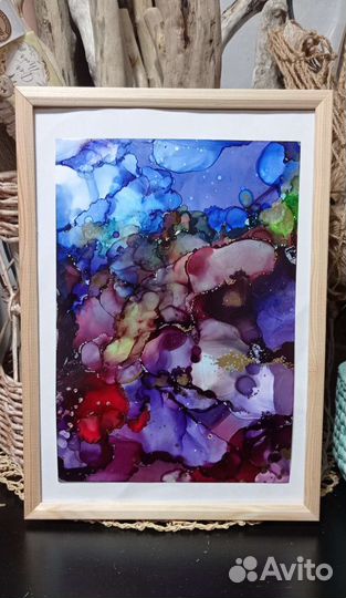 Интерьерная картина спиртовыми чернилами