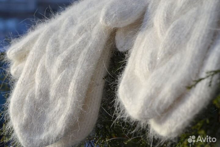Варежки из пуха норки