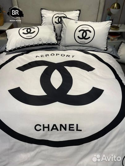 Постельное бельё Chanel микровельвет