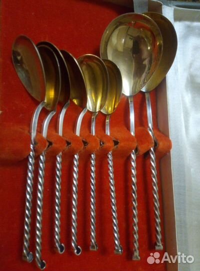 Ложки набор позолоченные мельхиор СССР