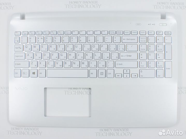 Топкейс для Sony SVF15 белый с подсветкой