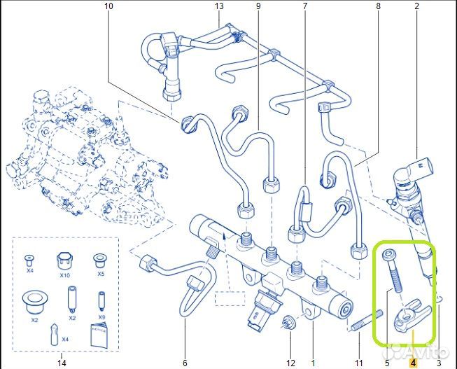 Кронштейн топливной форсунки Renault Duster