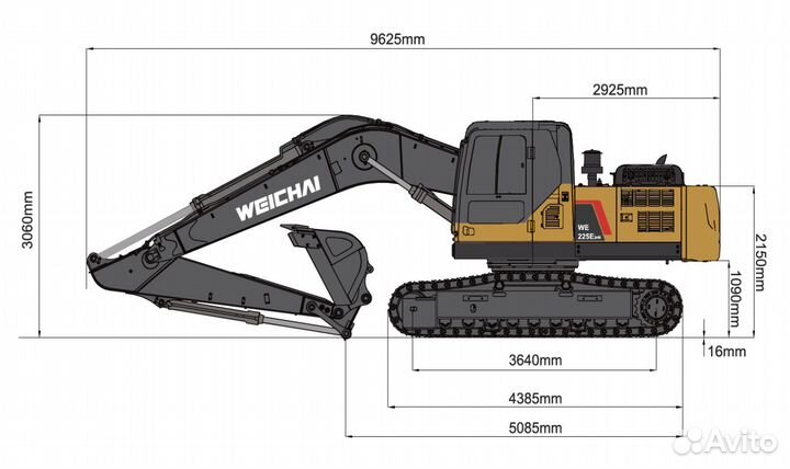 Гусеничный экскаватор Weichai Heavy WE225E2, 2023