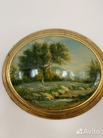 Антикварная картина на дереве. Италия