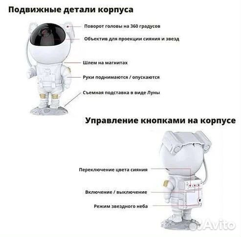 Проектор астронавт ночник