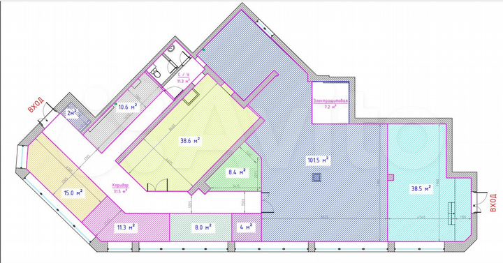 Площадь 38.5 м² под Цветы/Выпечку