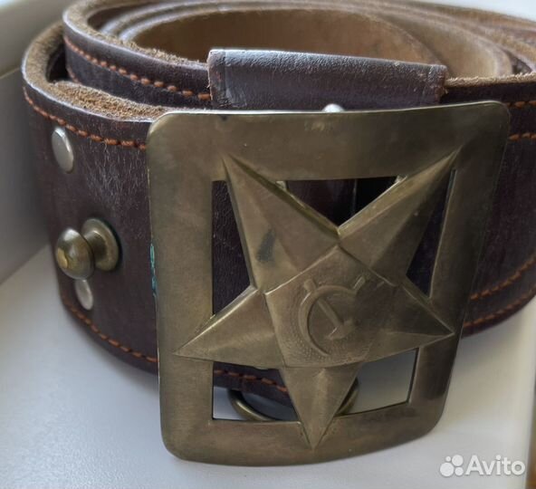 Ремень армейский кожаный винтаж суперкачество