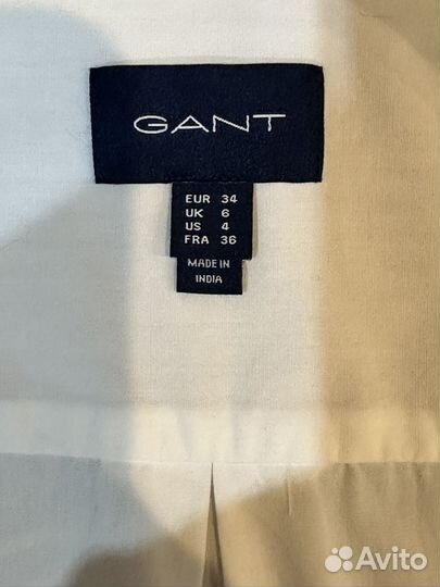 Рубашка белая gant 100% здопок