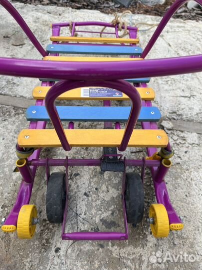 Детские санки коляска с колесами бу