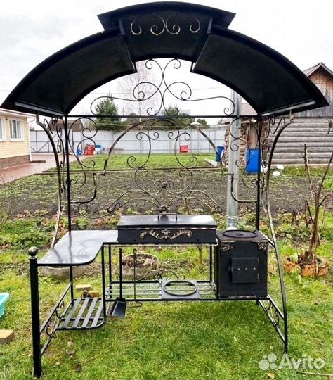 Мангал с печкой под казан