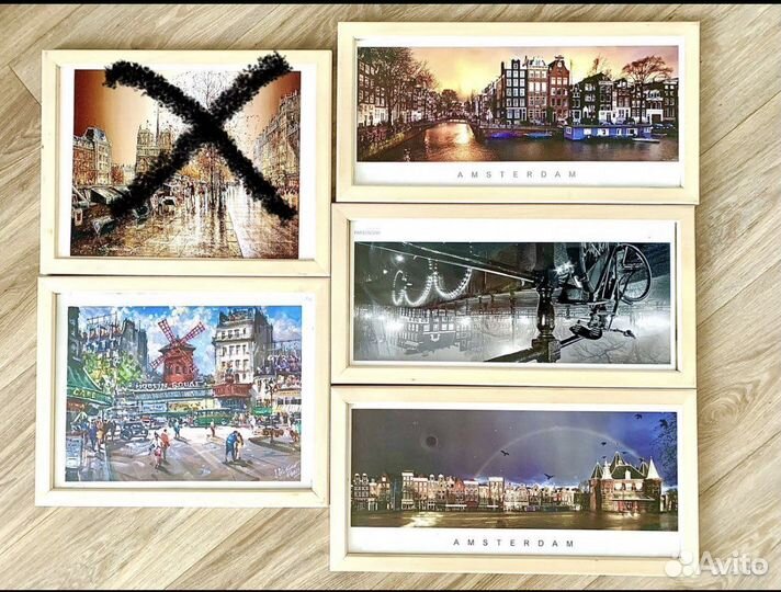 Постер в раме. Икеа. Амстердам. Париж