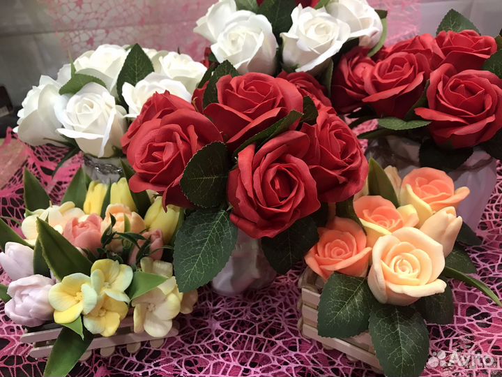 Приятный подарок Букеты из мыла