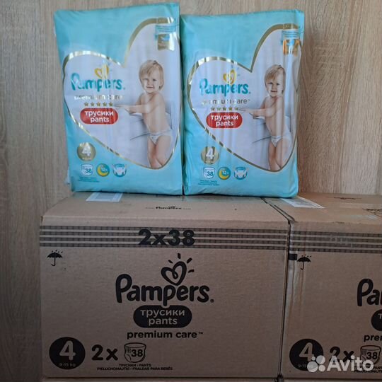 Подгузники трусики Pampers Premium 4(9-15кг) 76шт