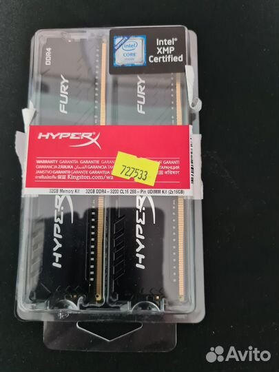 Kingston HyperX fury Black (HX432C16FB3K2/32) 2x16