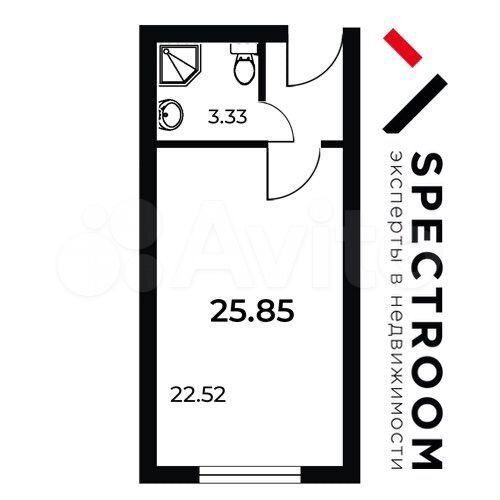 Апартаменты-студия, 25,9 м², 6/9 эт.