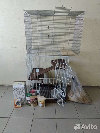 Клетка и питание для шиншиллы