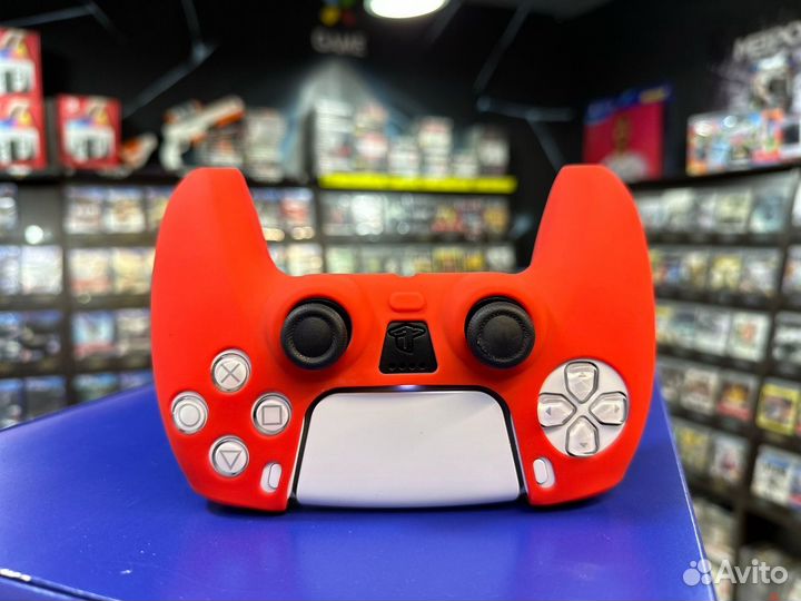Силиконовый чехол для геймпада Dualsense (Красный)
