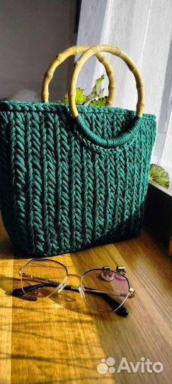 Cумка женская, из полиэфирного шнура, с подкладом