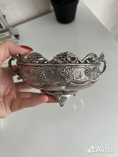 Ваза конфетница мельхиор