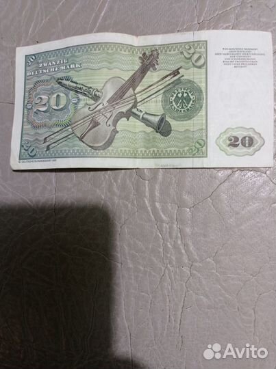 Купюра 20 марок фрг 1980 г