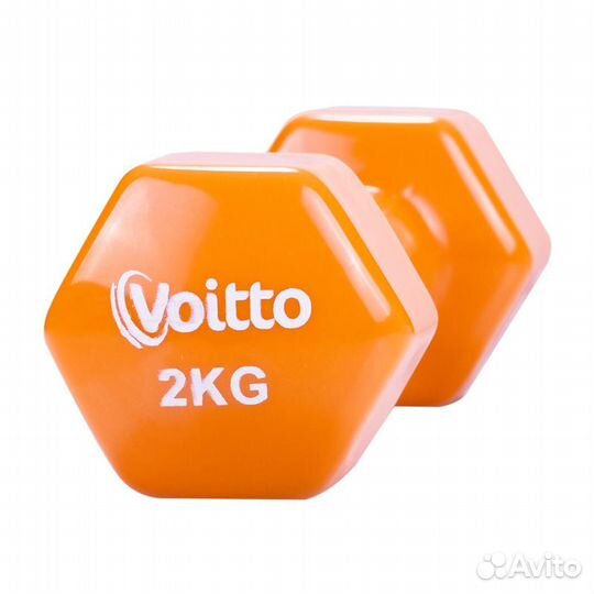 Гантель для фитнеса виниловая шестигранная Voitto