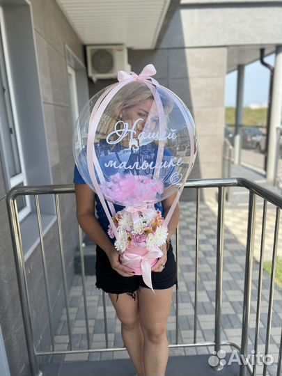 Шар баблс с цветами