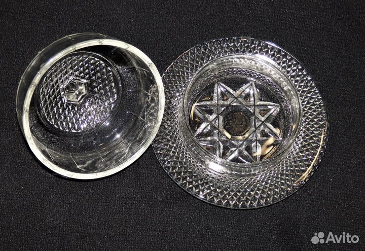 Винтажная вазочка с крышкой масленка саз СССР