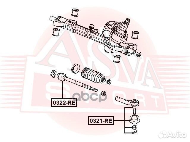 Наконечник рулевой 0321-RE asva