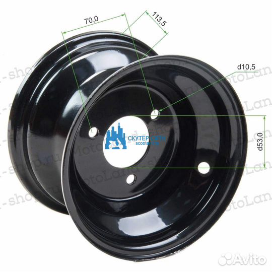 Диск 7 переднего/заднего колеса черный ATV e