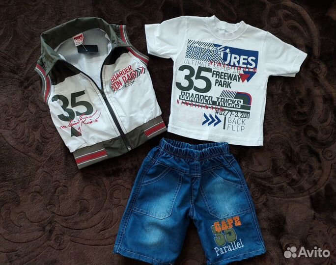 Костюм шорты и футболка для мальчика, р-р 86-92