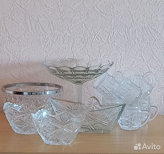 Фруктовница на ножке, хрусталь СССР
