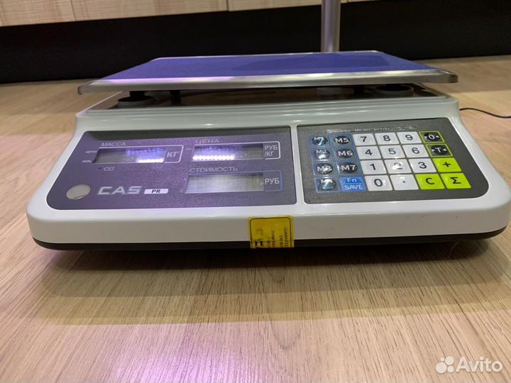 Торговые весы CAS pr -06p lcd, II USB, со стойкой