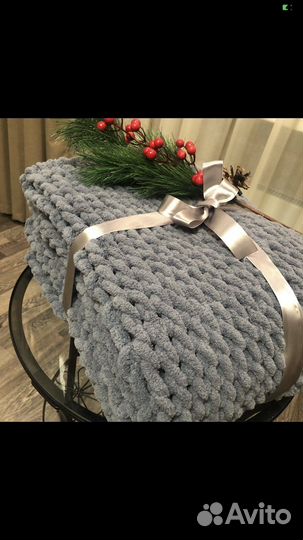 Плед из плюшевой пряжи Ализе пуффи