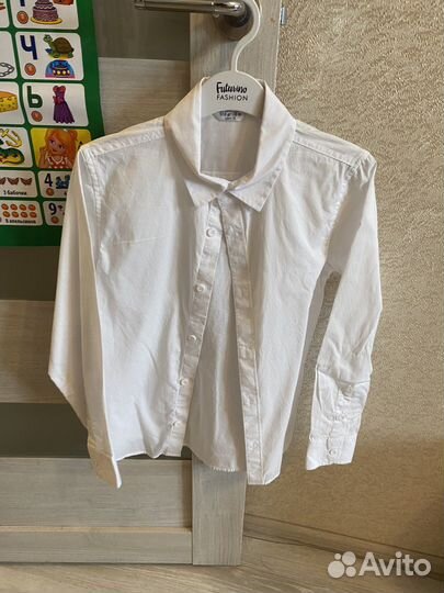 Белая рубашка для мальчика 140