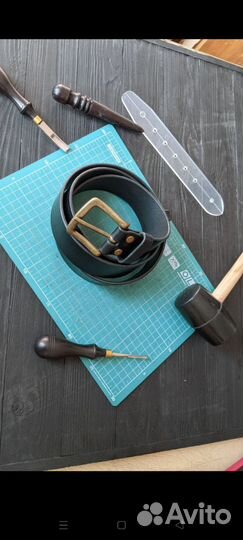 Ремень кожаный ручной работы Арт.Рк57