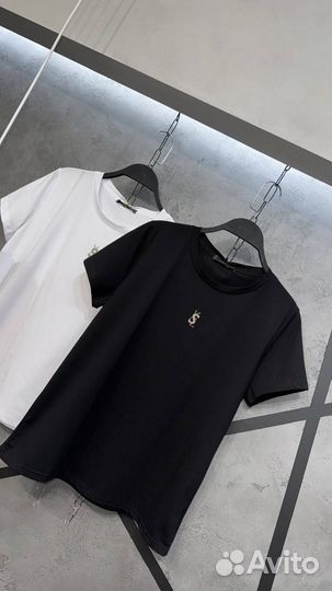 Футболка лого стразы Yves Sant Lauren единый до 4г