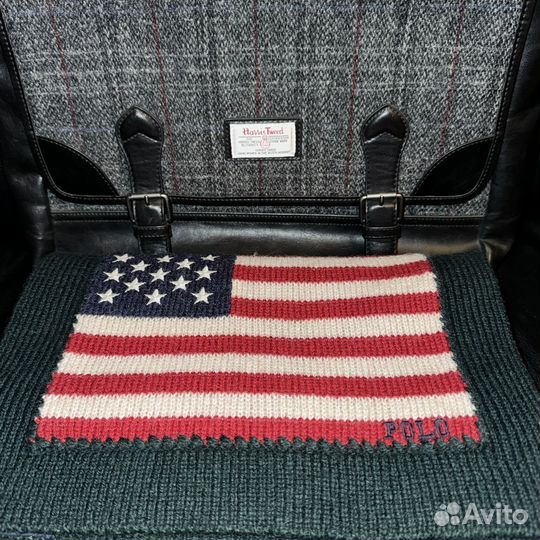 Шарф Polo Ralph Lauren Big Flag, шерсть, оригинал