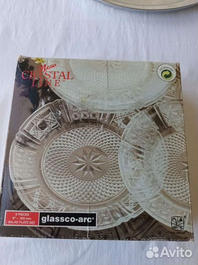 Немецкие стеклянные тарелки, 6 штук