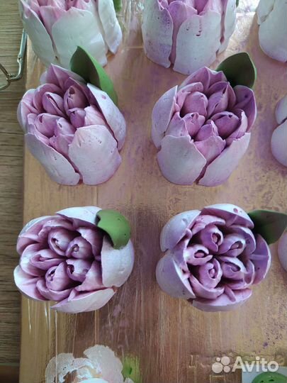 Зефирные тюльпаны, цветы из зефира