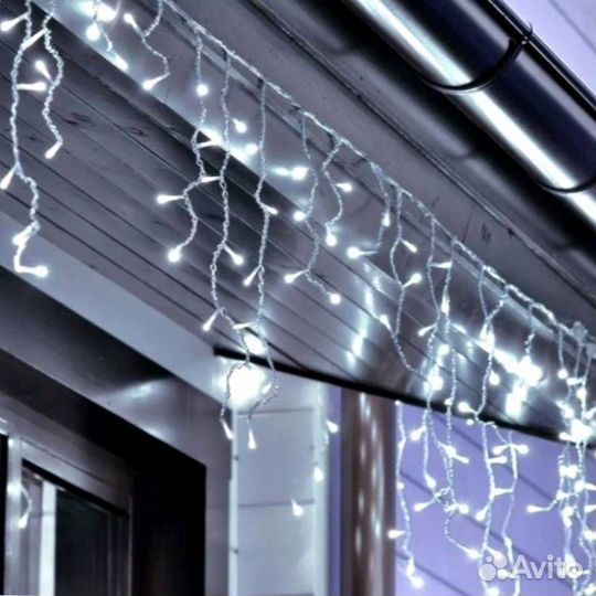 Освещение фасада. Монтаж. Бахрома