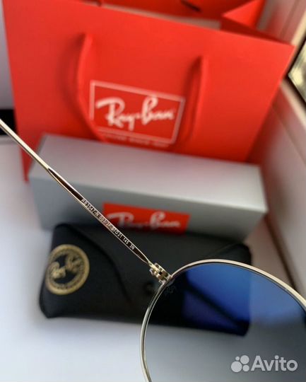 Очки ray ban oval голубые